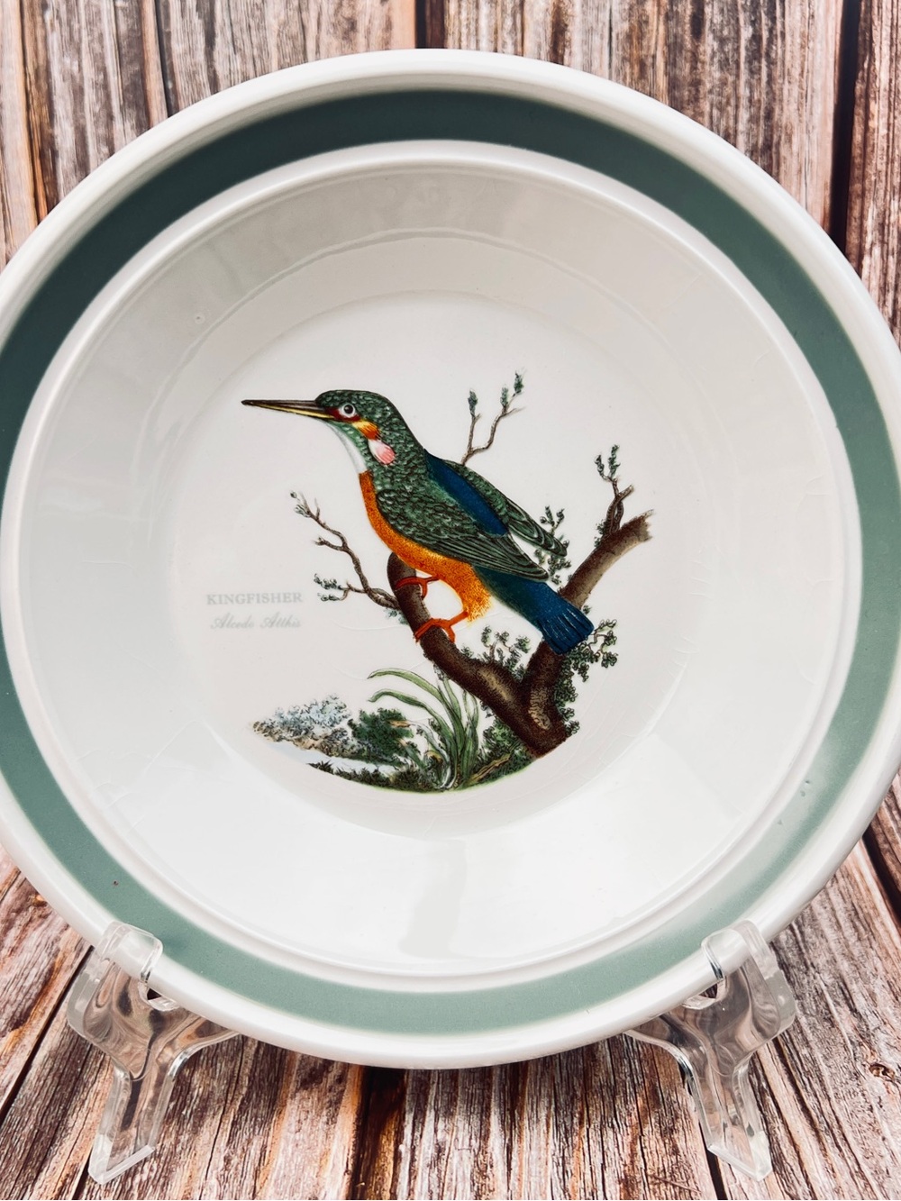 Birds of Britain Kingfisher Rim Soup Bowl Vintage 1978 Made in England